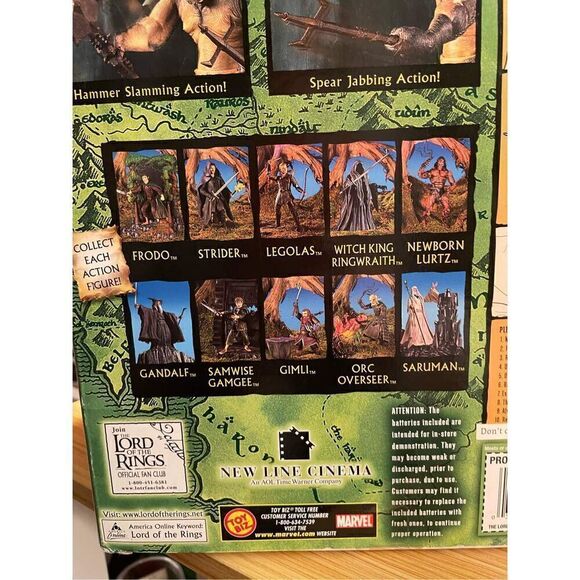 LOTR LORD OF RINGS TOYBIZ TOY BIZ GREEN BOX CAVE TROLL SOUND & ACTION FIGURE NIB - Picture 12 of 16